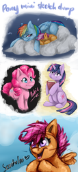 Size: 600x1320 | Tagged: safe, artist:quiell, applejack, rainbow dash, scootaloo, twilight sparkle, g4