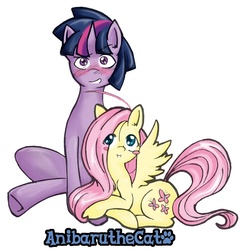 Size: 916x936 | Tagged: safe, artist:anibaruthecat, fluttershy, twilight sparkle, comic:the unexpected love life of dusk shine, g4, blushing, dusk shine, dusk shine gets all the mares, half r63 shipping, rule 63, ship:duskshy, ship:twishy, shipping