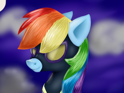 Size: 600x450 | Tagged: safe, artist:shyshyoctavia, rainbow dash, g4, female, portrait, shadowbolt dash, solo