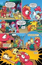 Size: 636x978 | Tagged: safe, idw, official comic, big macintosh, carrot cake, cup cake, pound cake, pumpkin cake, earth pony, pony, friendship is magic #9, g4, spoiler:comic, boop, cake, idw advertisement, male, preview, stallion, wagon