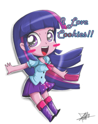 Size: 629x796 | Tagged: safe, artist:the-butch-x, twilight sparkle, equestria girls, g4, chibi, clothes, cute, female, skirt, solo