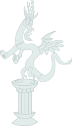 Size: 900x1577 | Tagged: safe, artist:karson-rotek, discord, g4, the return of harmony, simple background, statue, statue discord, transparent background, vector