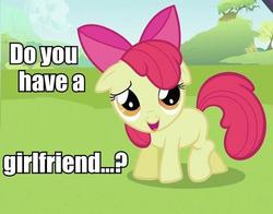 Size: 604x474 | Tagged: safe, apple bloom, g4, bronybait, cute, female, image macro, solo