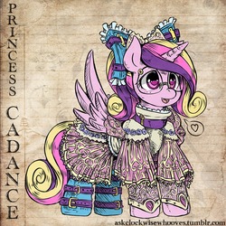 Size: 1050x1050 | Tagged: safe, artist:saturnspace, princess cadance, g4, clothes, dress, female, glasses, solo
