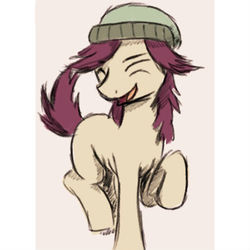Size: 500x500 | Tagged: safe, artist:isaiah100204, edit, normal norman, earth pony, pony, g4, background human, blank flank, cute, happy, male, ponified, solo
