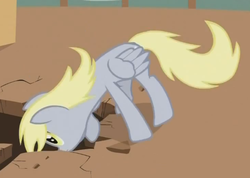 Size: 488x347 | Tagged: safe, screencap, derpy hooves, pegasus, pony, g4, the last roundup, face down ass up, female, mare, solo