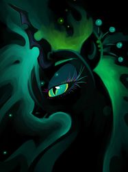 Size: 863x1152 | Tagged: safe, artist:schwarz-one, queen chrysalis, changeling, changeling queen, g4, crown, female, jewelry, regalia, solo