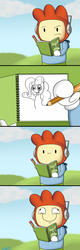 Size: 500x1564 | Tagged: safe, artist:icebreak23, pinkie pie, g4, comic, crossover, faic, maxwell (scribblenauts), scribblenauts