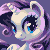 Size: 100x100 | Tagged: safe, artist:pix3m, rarity, g4, female, gif, lowres, non-animated gif, pixel art, portrait, solo