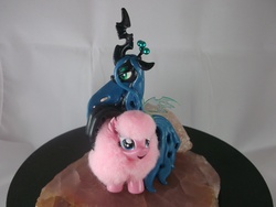 Size: 4288x3216 | Tagged: safe, artist:deadheartmare, queen chrysalis, oc, oc:fluffle puff, g4, customized toy, toy