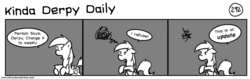 Size: 1280x404 | Tagged: safe, artist:tetrapony, derpy hooves, pegasus, pony, comic:the daily derp, g4, comic, female, kinda derpy daily, mare, monochrome