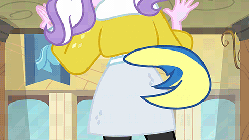 Size: 480x270 | Tagged: safe, screencap, diamond tiara, human, equestria girls, g4, my little pony equestria girls, animated, ass, butt, clothes, dancing, diamond buttiara, fake tail, female, gif, helping twilight win the crown, skirt, solo, tail, wondercolts