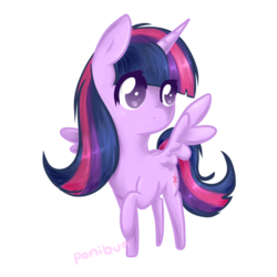 Size: 894x894 | Tagged: safe, artist:ponibun, twilight sparkle, alicorn, pony, g4, chibi, female, mare, simple background, solo, transparent background, twilight sparkle (alicorn)