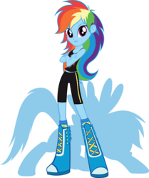 Size: 905x1080 | Tagged: safe, artist:rariedash, rainbow dash, equestria girls, g4, alternate design, clothes, compression shorts, female, solo