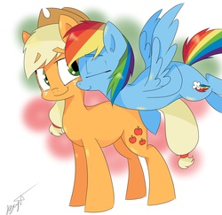 Size: 4622x4500 | Tagged: safe, artist:bloodyhellhayden, applejack, rainbow dash, g4, absurd resolution, female, lesbian, ship:appledash, shipping, thick eyebrows