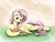 Size: 3484x2658 | Tagged: safe, artist:otakuap, fluttershy, pegasus, pony, g4, cute, female, kitten, shyabetes, smiling, solo