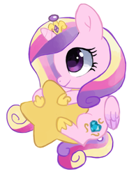 Size: 597x777 | Tagged: safe, artist:suikuzu, princess cadance, g4, chibi, cute, cutedance, female, solo, stars, tangible heavenly object