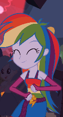 Size: 130x241 | Tagged: safe, screencap, captain planet, rainbow dash, teddy t. touchdown, tennis match, equestria girls, g4, my little pony equestria girls, ^^, animated, armpits, arms in the air, background human, close-up, cropped, cursor, cute, dancing, dashabetes, eyes closed, fall formal outfits, female, hands in the air, happy, male, rainbow dash always dresses in style