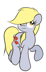 Size: 508x805 | Tagged: safe, applejack, derpy hooves, earth pony, pony, g4, female, mare, race swap, recolor, simple background, solo, swapped cutie marks, transparent background, underp