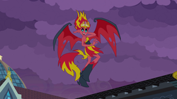 Size: 1920x1080 | Tagged: safe, screencap, sunset shimmer, equestria girls, g4, my little pony equestria girls, big crown thingy, element of magic, female, jewelry, regalia, solo, sunset satan