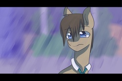 Size: 3000x2000 | Tagged: safe, artist:derpiliciouspony, doctor whooves, time turner, earth pony, pony, g4, doctor who, male, parody, ponified, rain, solo, tenth doctor, wet mane