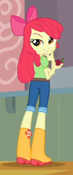 Size: 133x318 | Tagged: safe, screencap, apple bloom, human, equestria girls, g4, my little pony equestria girls, apple, ass, boots, butt, cropped, female, rear view, shoes, solo