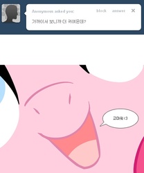 Size: 500x600 | Tagged: safe, pinkie pie, g4, ask, close-up, female, korean, pinkiepie-kor, solo, tumblr