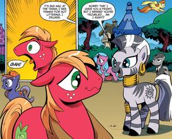 Size: 1052x848 | Tagged: safe, artist:andypriceart, idw, big macintosh, observer (g4), pitch catch, zecora, earth pony, pony, zebra, g4, spoiler:comic, spoiler:comic09, male, observer, stallion, unnamed character, unnamed pony