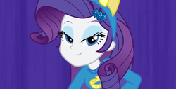 Size: 568x289 | Tagged: safe, rarity, equestria girls, g4, my little pony equestria girls, bedroom eyes, female, solo