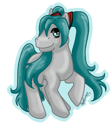 Size: 793x901 | Tagged: safe, artist:phynix, pony, g3, female, hatsune miku, ponified, solo, vocaloid