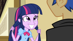 Size: 1023x572 | Tagged: safe, flash sentry, twilight sparkle, equestria girls, g4, my little pony equestria girls, smiling