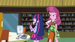 Size: 1023x573 | Tagged: safe, screencap, cheerilee, twilight sparkle, equestria girls, g4, my little pony equestria girls, computer