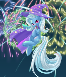 Size: 1624x1896 | Tagged: safe, artist:dstears, trixie, pony, unicorn, g4, female, fireworks, mare, solo