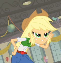 Size: 741x767 | Tagged: safe, screencap, applejack, equestria girls, g4, my little pony equestria girls, cropped, female, solo