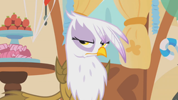 Size: 1023x574 | Tagged: safe, screencap, gilda, griffon, g4, griffon the brush off, my little pony: friendship is magic, annoyed, female, solo, unamused