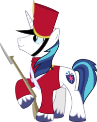 Size: 5609x7000 | Tagged: safe, artist:xenoneal, shining armor, g4, absurd resolution, clothes, costume, male, simple background, solo, steadfast tin soldier, the steadfast tin soldier, transparent background, vector