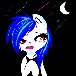 Size: 512x512 | Tagged: safe, artist:pipomanager-mimmi, dj pon-3, vinyl scratch, g4, crying, female, sad, solo