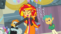 Size: 1023x574 | Tagged: safe, screencap, snails, snips, sunset shimmer, equestria girls, g4, my little pony equestria girls