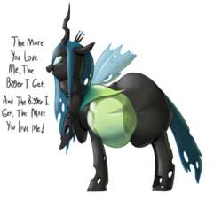 Size: 1280x1152 | Tagged: safe, artist:secretgoombaman12345, queen chrysalis, ask chubby diamond, g4, bedroom eyes, bloated, changeling feeding, changeling overfeeding, fat, female, inflation, obese, queen chrysalard, simple background, solo, transparent background, weight gain