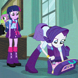 Size: 500x500 | Tagged: safe, edit, edited screencap, screencap, rarity, spike, twilight sparkle, dog, equestria girls, g4, my little pony equestria girls, animated, clothes, dat ass, dress, meme, spike the dog