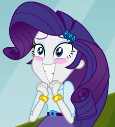 Size: 486x537 | Tagged: safe, screencap, rarity, equestria girls, g4, my little pony equestria girls, blushing, cute, excited, female, raribetes, solo