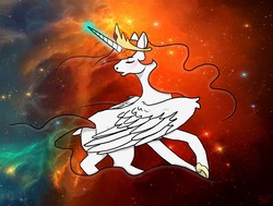 Size: 1280x970 | Tagged: safe, artist:eritnger1000, princess celestia, g4, female, solo, space