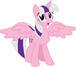 Size: 6022x5367 | Tagged: safe, artist:luuandherdraws, twilight, twilight sparkle, alicorn, pony, g1, g4, absurd resolution, female, g1 to g4, g1 twilicorn, generation leap, mare, simple background, solo, spread wings, transparent background, twilight sparkle (alicorn), vector, wings