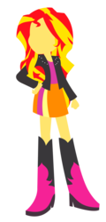 Size: 921x1920 | Tagged: safe, artist:vivian reed, sunset shimmer, equestria girls, g4, female, hand on hip, lineless, minimalist, simple background, solo, transparent background, vector