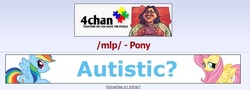 Size: 696x251 | Tagged: safe, /mlp/, 4chan, 4chan screencap, ableism, advertisement, autism, autism speaks, brony of happiness, drama, puzzle, unfortunate implications
