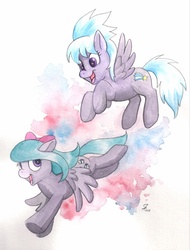 Size: 608x800 | Tagged: safe, artist:helicityponi, cloudchaser, flitter, pegasus, pony, g4, happy, smiling