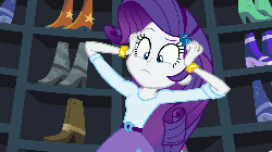 Size: 500x281 | Tagged: safe, screencap, rarity, equestria girls, g4, my little pony equestria girls, animated, female, shocked, solo
