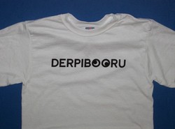 Size: 600x443 | Tagged: safe, derpibooru, official, clothes, irl, logo, merchandise, meta, photo, shirt, t-shirt