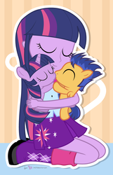 Size: 760x1180 | Tagged: safe, artist:dm29, flash sentry, twilight sparkle, human, pegasus, pony, unicorn, equestria girls, g4, colt, colt flash sentry, cute, diasentres, equestria girls ponified, female, filly, filly twilight sparkle, holding a pony, hug, human ponidox, julian yeo is trying to murder us, male, ponified, pony pet, ship:flashlight, shipping, square crossover, straight, twiabetes, twolight, younger