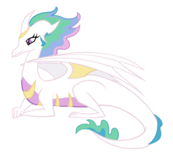 Size: 700x640 | Tagged: safe, artist:queencold, princess celestia, dragon, pony, g4, dragoness, dragonified, dragonlestia, female, mare, simple background, solo, transparent background